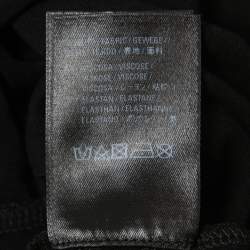 Pre Owned Balenciaga Black Logo Printed Stretch Knit Full Sleeve T-Shirt S