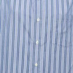 Pre Owned Balenciaga Blue Striped Cotton Oversized Shirt M