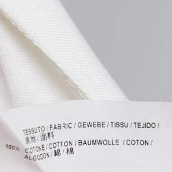 Pre Owned Balenciaga White/Beige Cotton Button Front Belted Sleeveless Midi Dress M