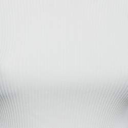 Balenciaga White Patterned Stretch Knit Full Sleeve T-Shirt S