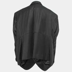 Balenciaga Black Wool Twisted Sleeves Single Breasted Oversized Blazer L