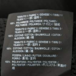 Pre Owned Balenciaga Black Logo Printed Nylon and Cotton Zip Front Oversized Bomber Jacket S