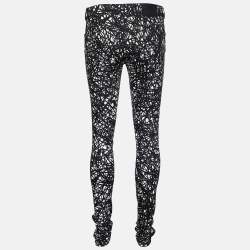 Balenciaga Black Printed Denim Tapered Leg Pants M