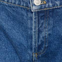 Balenciaga Blue Two Tone Denim Cropped Capri Jeans M