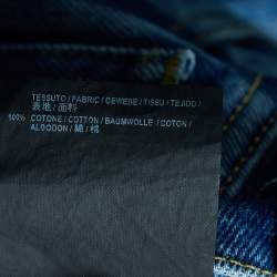 Balenciaga Blue Two Tone Denim Cropped Capri Jeans M