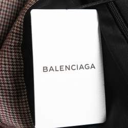 Balenciaga Multicolor Houndstooth Patterned Wool Blend Mini Skirt M