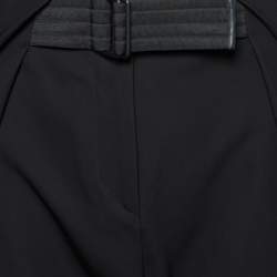 Pre Owned Balenciaga Black Crepe Belted Pants L