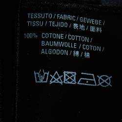 Pre Owned Balenciaga Black Logo Printed Cototn Knit T-Shirt M