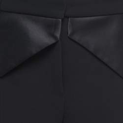 Pre Owned Balenciaga Black Crepe Satin Trimmed Trousers M