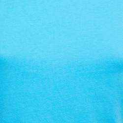 Pre Owned Balenciaga Blue Cotton Crew Neck Half Sleeve T-Shirt XS