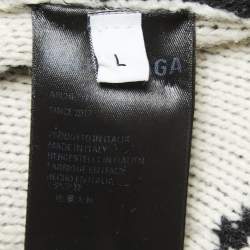 مملوكة مسبقًا Balenciaga Black Logo Jacquard Knit Long Archetype Cardigan L