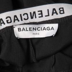 مملوكة مسبقًا Balenciaga Black Knit Zip Detail Skinny Fit Trousers S