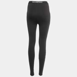 مملوكة مسبقًا Balenciaga Black Knit Zip Detail Skinny Fit Trousers S