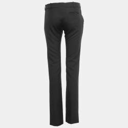 Pre Owned Balenciaga Black Wool Blend Pleated Straight Fit Trousers M