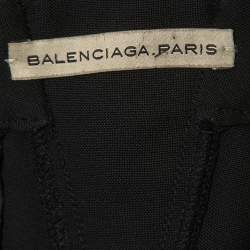 Pre Owned Balenciaga Black Wool Blend Pleated Straight Fit Trousers M