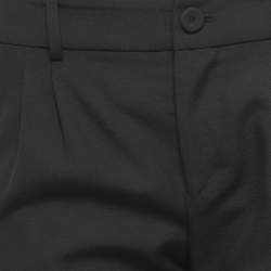 Pre Owned Balenciaga Black Wool Blend Pleated Straight Fit Trousers M