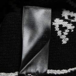 Pre Owned Balenciaga Grey All Over Logo Patterned Wool Blend Crew Neck Jumper M