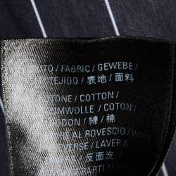 Pre Owned Balenciaga Black Striped Cotton Neck Tie Detail Oversized Shirt XS