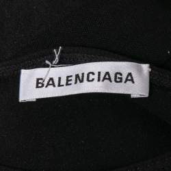 Pre Owned Balenciaga Black Logo Print Jersey Fitted T-Shirt S