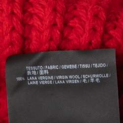 Pre Owned Balenciaga Red Wool Knit Turtle Neck Sweater M