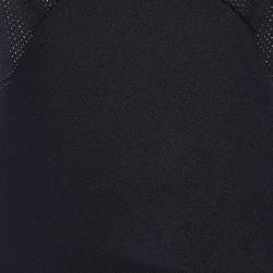 Pre Owned Balenciaga Black Crepe Sleeveless Draped Maxi Dress M