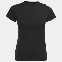 Pre Owned Balenciaga Black Cotton Crew Neck Half Sleeve T-Shirt XS