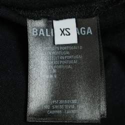 Pre Owned Balenciaga Black Cotton Crew Neck Half Sleeve T-Shirt XS