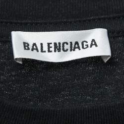 Pre Owned Balenciaga Black Cotton Crew Neck Half Sleeve T-Shirt XS