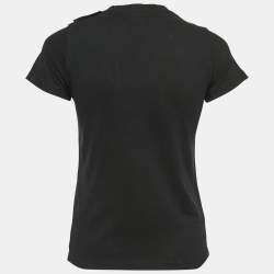 Pre Owned Balenciaga Black Cotton Crew Neck Half Sleeve T-Shirt XS