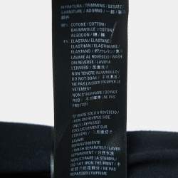 Pre Owned Balenciaga Grey Washed & Distressed Logo Print Cotton Half Sleeve T-Shirt S