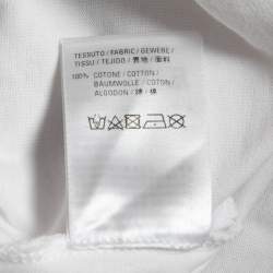 Pre Owned Balenciaga White Logo Print Cotton Short Sleeve T-Shirt XS