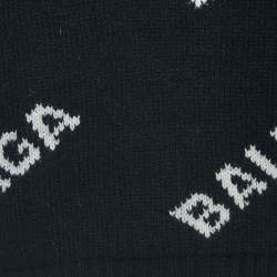 Balenciaga Black All-Over Logo Wool-Blend Jumper S
