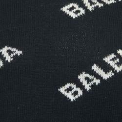 Balenciaga Black All-Over Logo Wool-Blend Jumper S