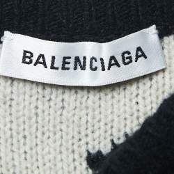 Balenciaga Black All-Over Logo Wool-Blend Jumper S