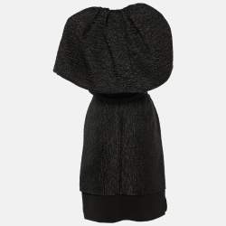 Balenciaga Black Brocade Skirt Top Set M
