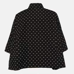 Pre Owned Balenciaga Black Logo Printed Cotton Oversized Shirt S