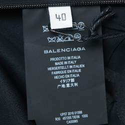Pre Owned Balenciaga Black Crepe Strappy Midi Dress M