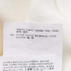 Balenciaga Off-White Cotton Cropped Half Sleeve Sweatshirt L