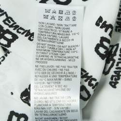 Pre Owned Balenciaga White Logo Printed Viscose Oversized Shirt M