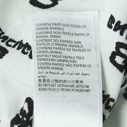 Pre Owned Balenciaga White Logo Printed Viscose Oversized Shirt M
