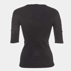 Pre Owned Balenciaga Black Logo Print Jersey Fitted T-Shirt S
