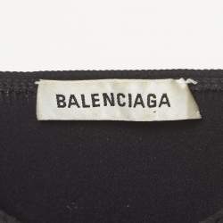 Pre Owned Balenciaga Black Logo Print Jersey Fitted T-Shirt S