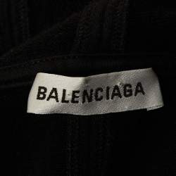Pre Owned Balenciaga Black Cotton Oversized Zip-Up Hoodie S