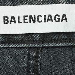 Pre Owned Balenciaga Grey Washed Denim Slim Fit Jeans S Waist 27"