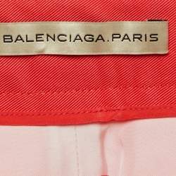 Pre Owned Balenciaga Pink Crepe High Waist Shorts S