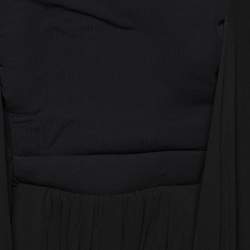 مملوكة مسبقًا Balenciaga Black Crepe Gathered Mini Dress L