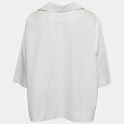 Pre Owned Balenciaga White Cotton Oversized Tunic Top S