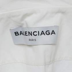 Pre Owned Balenciaga White Cotton Oversized Tunic Top S