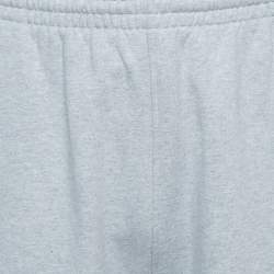 Pre Owned Balenciaga Grey Logo Embroidered Cotton Oversized Track Pants M