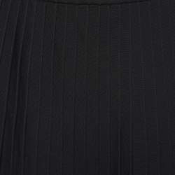 Pre Owned Balenciaga Black Knit Accordion Pleated Midi Skirt L